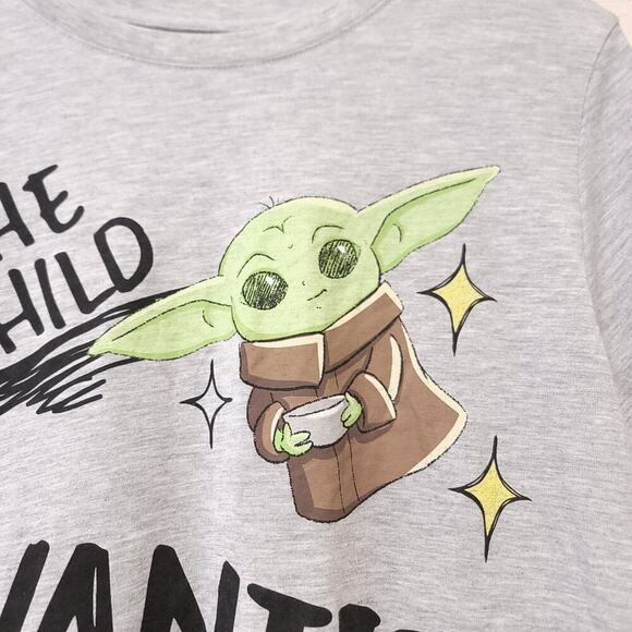 Baby Yoda Tshirt Size Xxl Juniors Graphic Gray Grogu Soft Short Sleeve Top Women - Picture 3 of 7